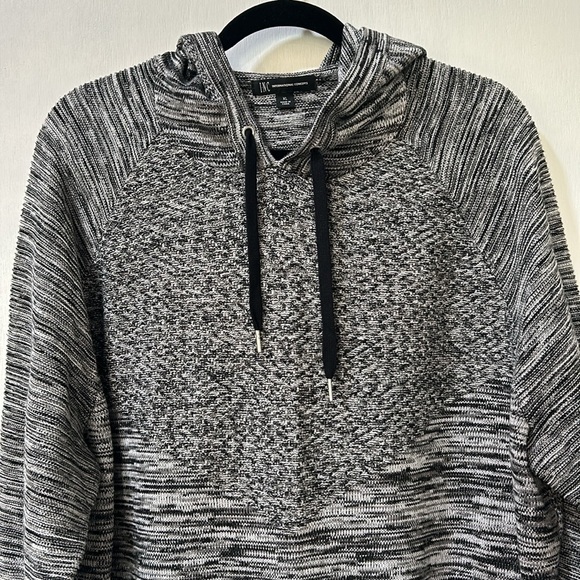 INC MENS MARLED HODDIE POLL OVER SWEATER LONG SLEEVE GREY UNISEX SIZE XL - Picture 3 of 10